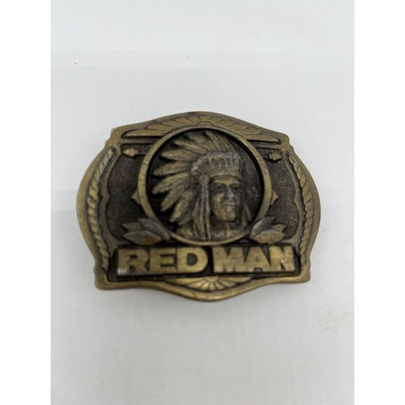 Pinkerton Tobacco Company Other - Vintage VTG 1988 Limited Edition Redman Chewing Tobacco Brass Belt Buckle EUC